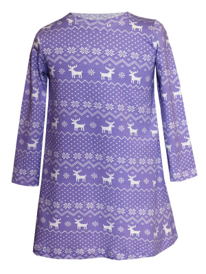 Платье "Зимний узор" - Размер 128 - Цвет фиолетовый - Картинка #3